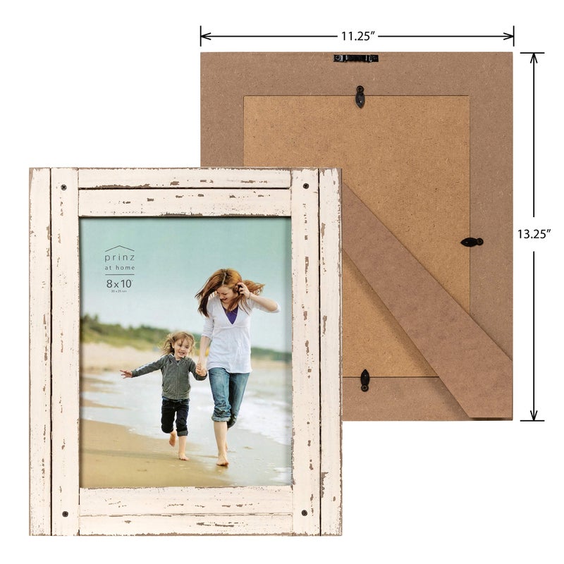 PRINZ Homestead 8-inch x 10-inch Distressed Wood Picture Frame, White, 8x10 (3710-0181) - Image 3